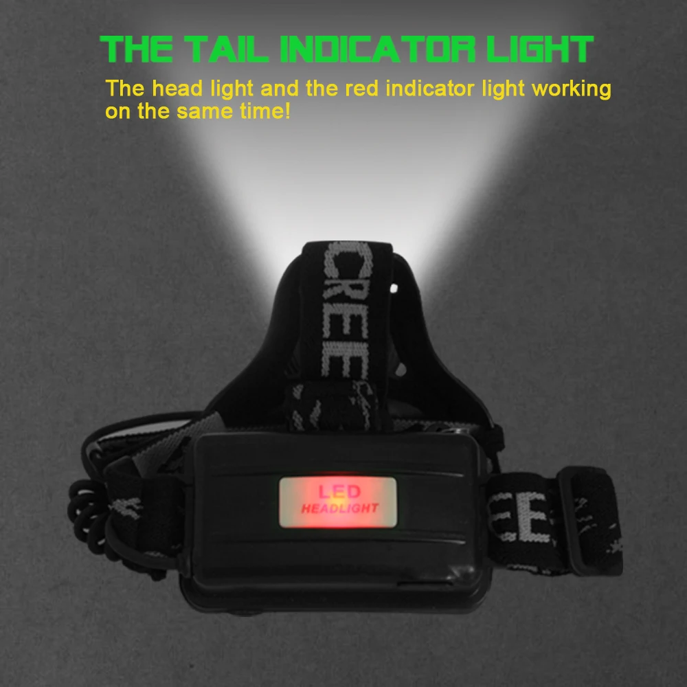 Высокая мощность светодиодный головной налобный фонарь CREE Q5 с регулируемым