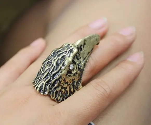 Модные металлические эластичные кольца с головой орла|eagle head ring|fashion ringsring fashion |