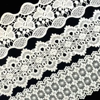 60yardslot clothes accessories white water soluble embroidered flower lace trim ribbon diy garment supply sewing materials