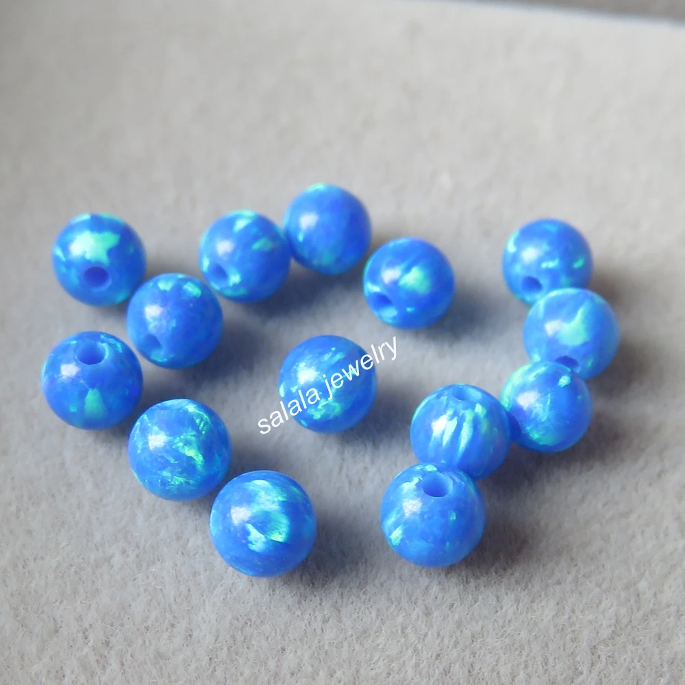 100pcs/lot 4mm Round Ball Opal Beads op05 Dark blue Synthetic Full Drilled for Bracelet | Украшения и аксессуары