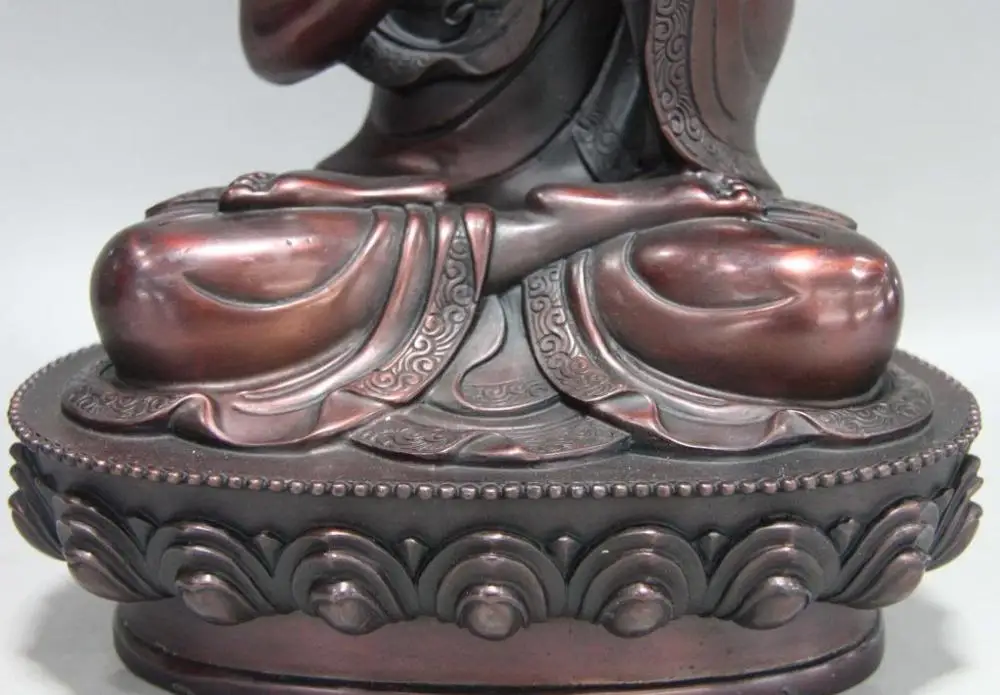 12 Тибет Буддизм Храм Красный Медь Бронза Просветление Будда Шакьямуни Статуя |