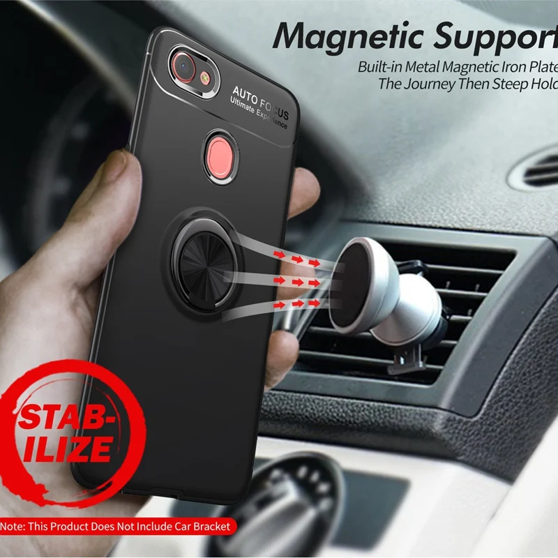 WHaY кольцом держателем для OPPO F7 Coque Мягкий силиконовый чехол С Откидывающейся
