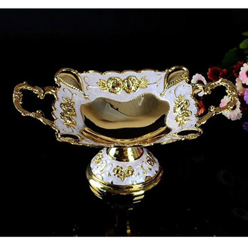 Новые блестящие золотистые фрукты блюдо с ручкой десерт сладкий Миски Детские