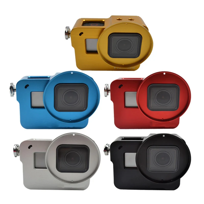 Алюминиевый корпус с ЧПУ для Gopro Hero 5 + крышка объектива 52 мм УФ фильтр Go Pro