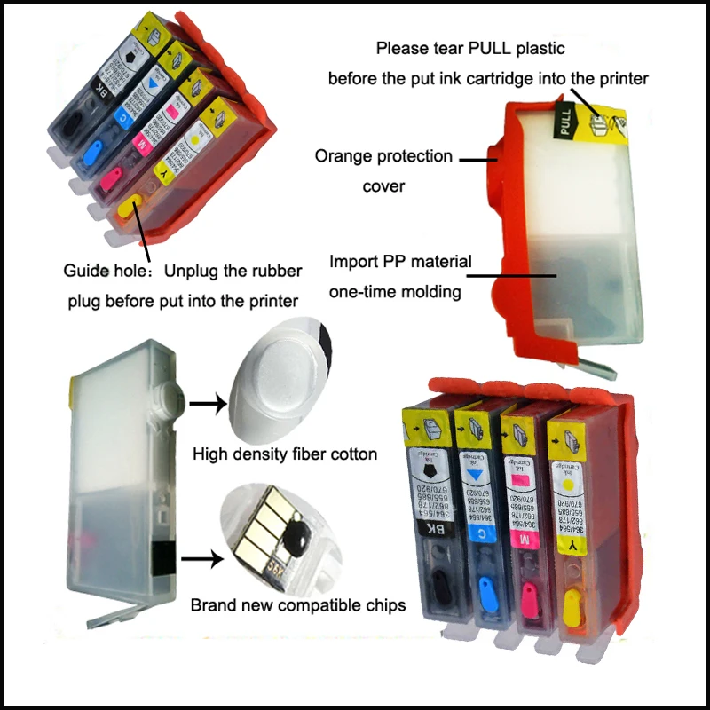 4PCS compatible ink Cartridges for HP 655 Ink Cartridge 3525/ 4615/ 4625/ 5525/ 6520/ 6625 Deskjet Advantages | Компьютеры и офис