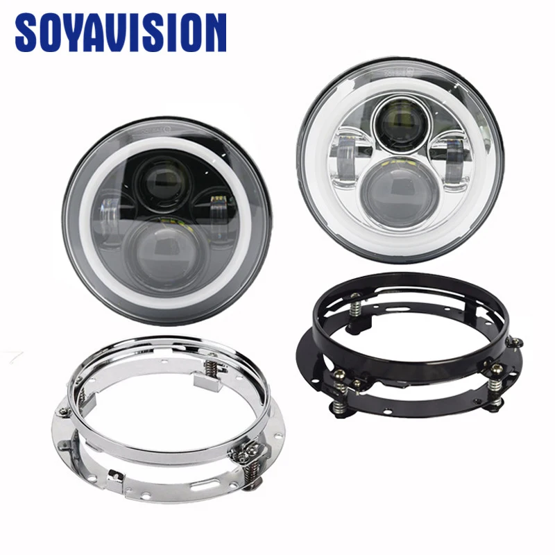 SOYAVISION 7 &quotСветодиодный прожектор для Фар Halo Кольцо с монтажным кронштейном