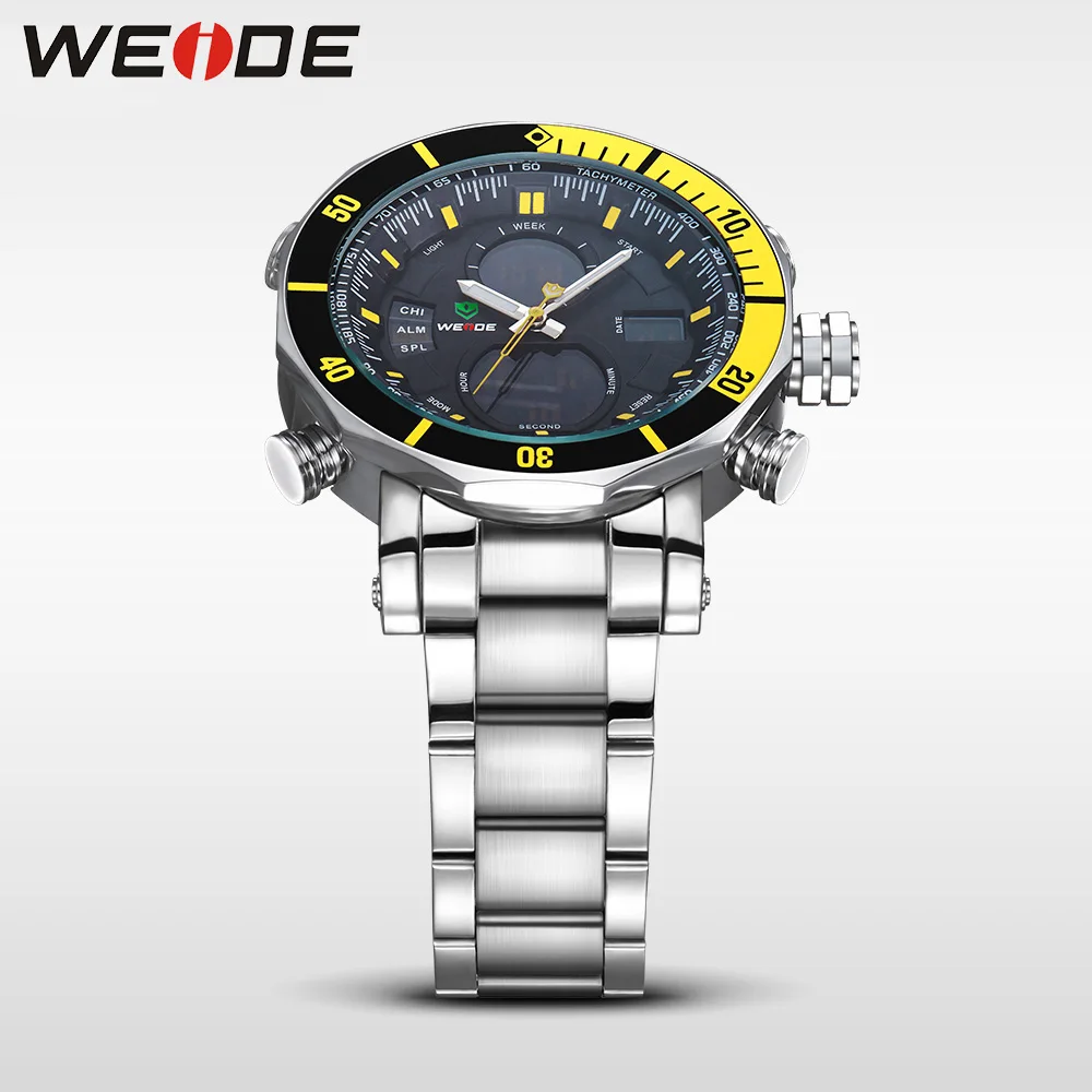 WEIDE Наручные Мужские Часы Спортивные Водонепроницаемые 30 М Люксовый Бренд