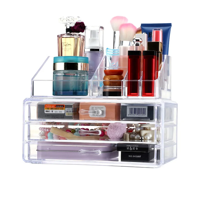 

Clear Acrylic Drawer Jewelry Cosmetic Makeup Storage Good Qaulity Cheap Price Make Up Organizer Holder Box Case Large Capacity