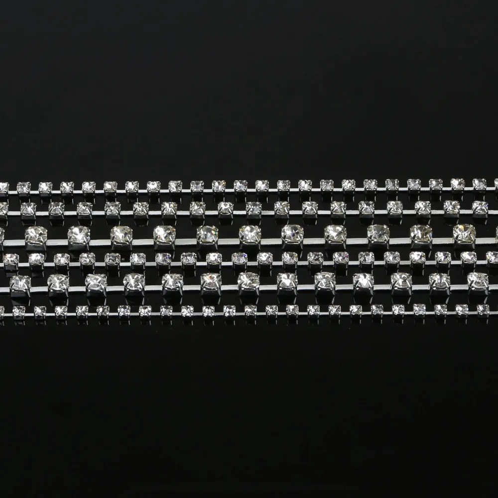 Лидер продаж 10 ярдов/рулон стразы в виде цепочки прозрачные/Белые Стразы AB