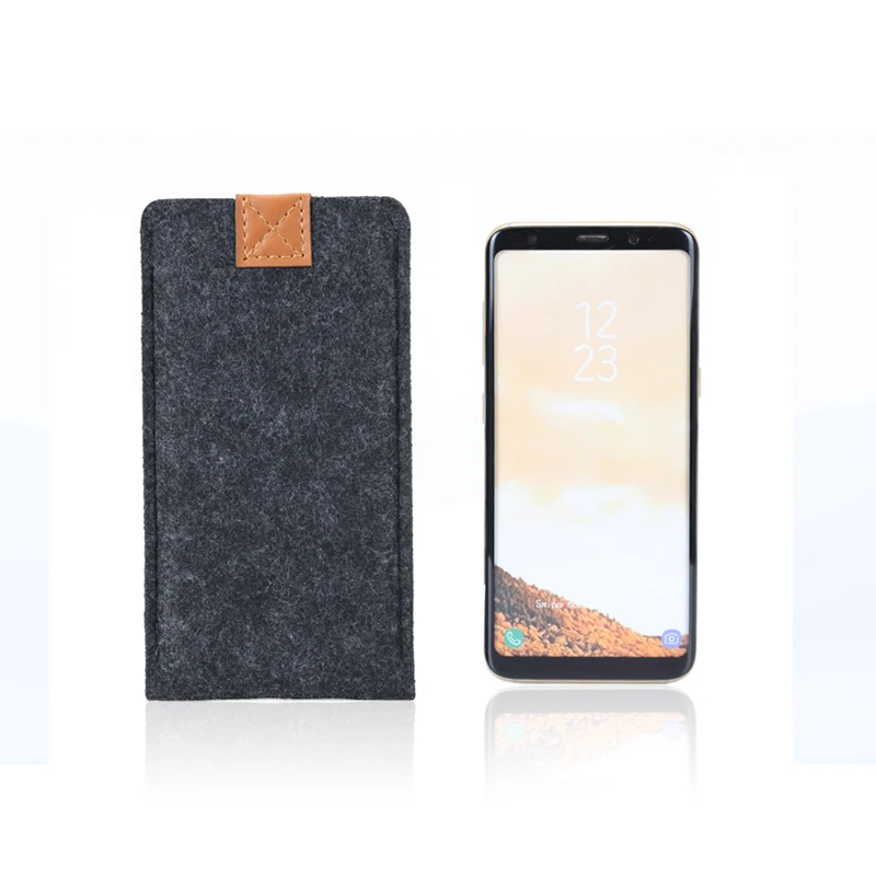 Шерстяного войлока кошелек сумка для мобильного телефона samsung galaxy S9 S8 note7 Note6 note5 para galaxy Сумки для телефона S8Plus случаи Обложка
