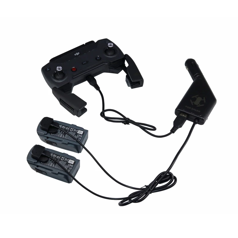 DJI Spark 3 в 1 Автомобильное зарядное устройство 2 шт. зарядка аккумулятора и 1 шт. USB порт пульт дистанционного управления зарядка 3 порта для DJI SPARK аксессуары