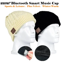 Беспроводная вязаная шапка с Bluetooth 200 p! Зимняя Теплая Бархатная