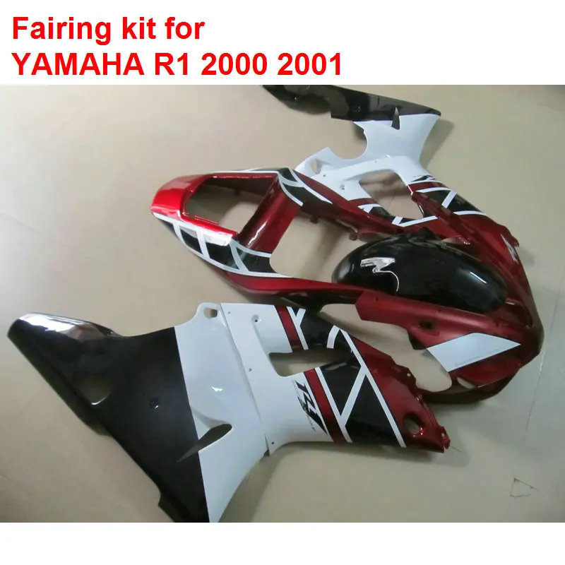 Комплект обтекателей для мотоцикла Yamaha YZF R1 00 01 красный белый черный YZFR1 2000 2001