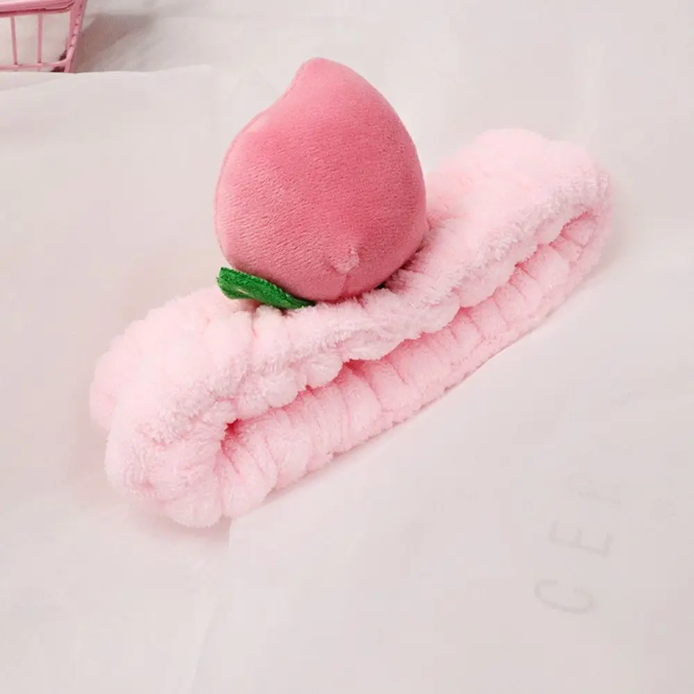 Корейская милая мягкая эластичная лента для волос персикового цвета душа маска