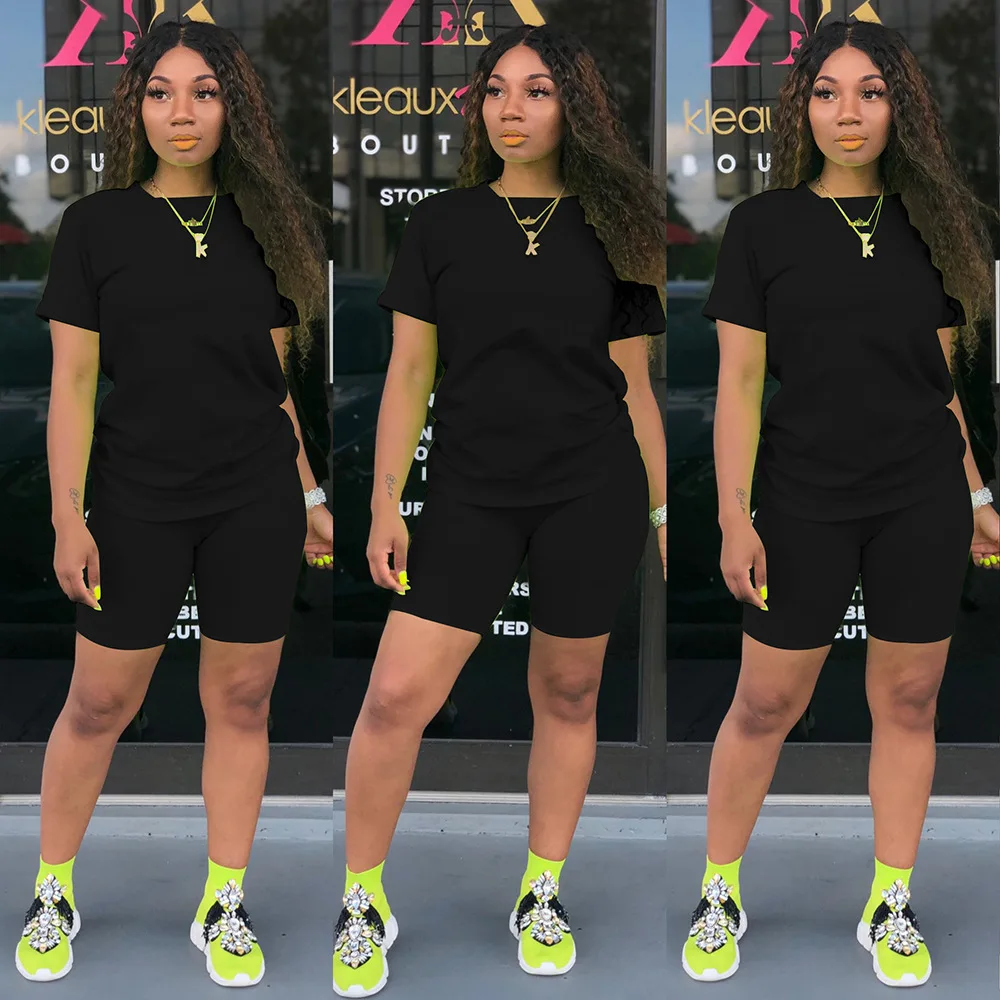 Новинка 2019 Женский однотонный Спортивный Повседневный комплект из двух