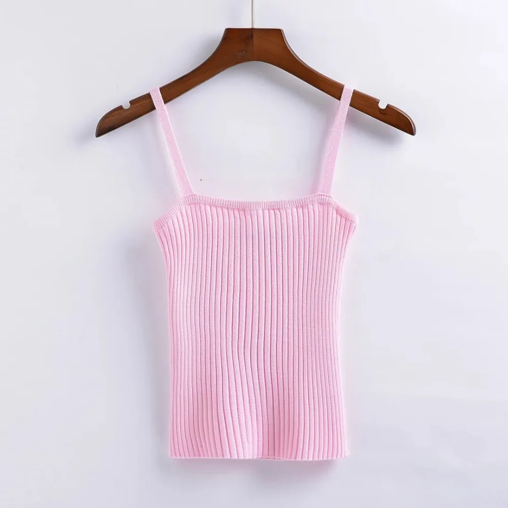 Женский трикотажный топ для фитнеса привлекательный женский с бретельками