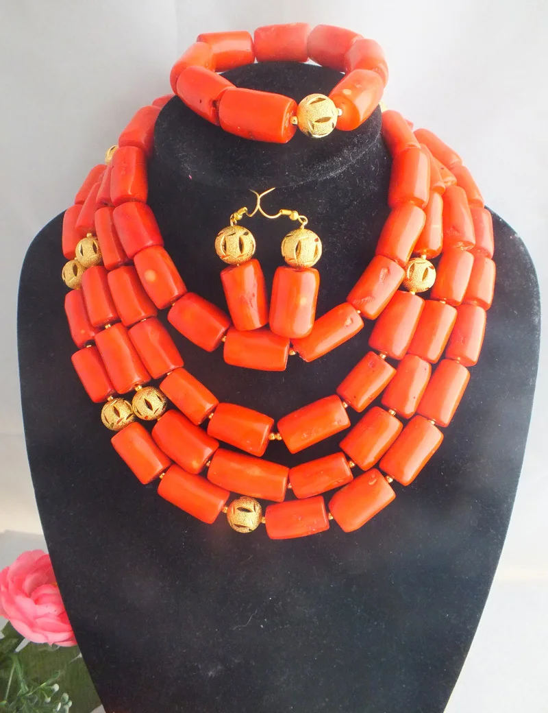 Модные нигерийские Свадебные африканские бусины комплект ювелирных изделий