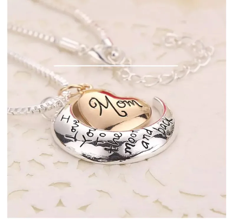 I Love You To The Moon & Back мамы ожерелье подвеска День матери Bday лучший подарок для женщин
