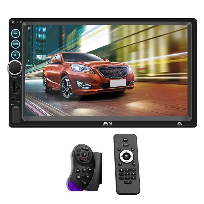 remote Mirror Link Автомобильный радиоприемник с сенсорным экраном Мультимедийный проигрыватель MP5 Аудио-видео Bluetooth A2DP USB TF Aux 7 дюймов 2 Din головное устройство PHYEE X6 - Цвет: remote
