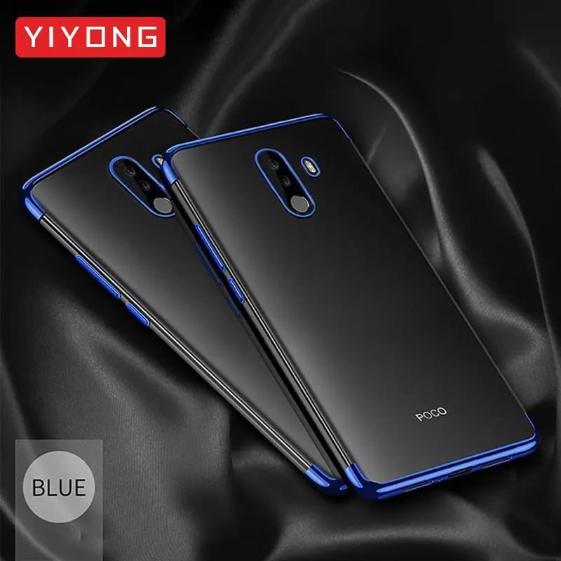 Blue PocoPhone F1 чехол Clear YIYONG Роскошный тонкий чехол из ТПУ на заднюю панель Xiaomi PocoPhone F1 силиконовый мягкий чехол для Xiomi Redmi Poco F1 чехол - Цвет: Blue