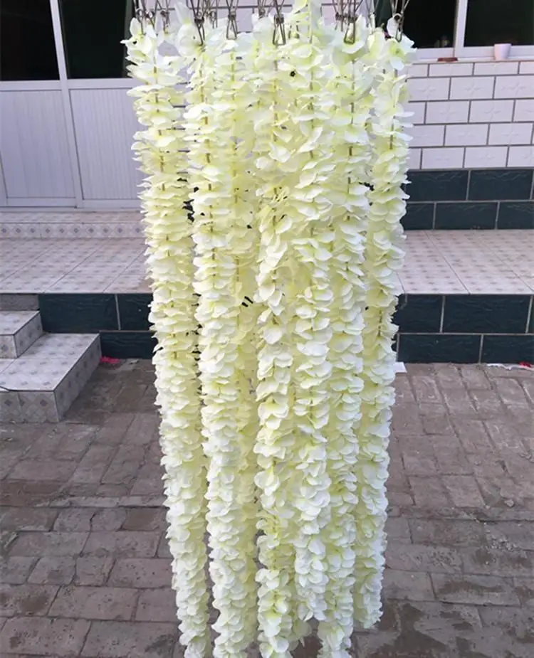 Goedkoop 1 M Elk Stuks Kunstmatige Witte Cattleya Orchideeën Strings Bruiloft Zijden Bloemen Bloemstuk Bruiloft Props Groothandel 100 Stks/partij