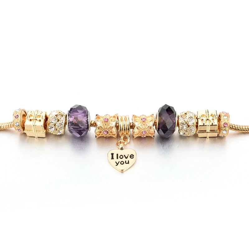 Szelam подарок! Браслеты из золотой цепи для женщин Femme Crystal Heart Love Charm браслеты