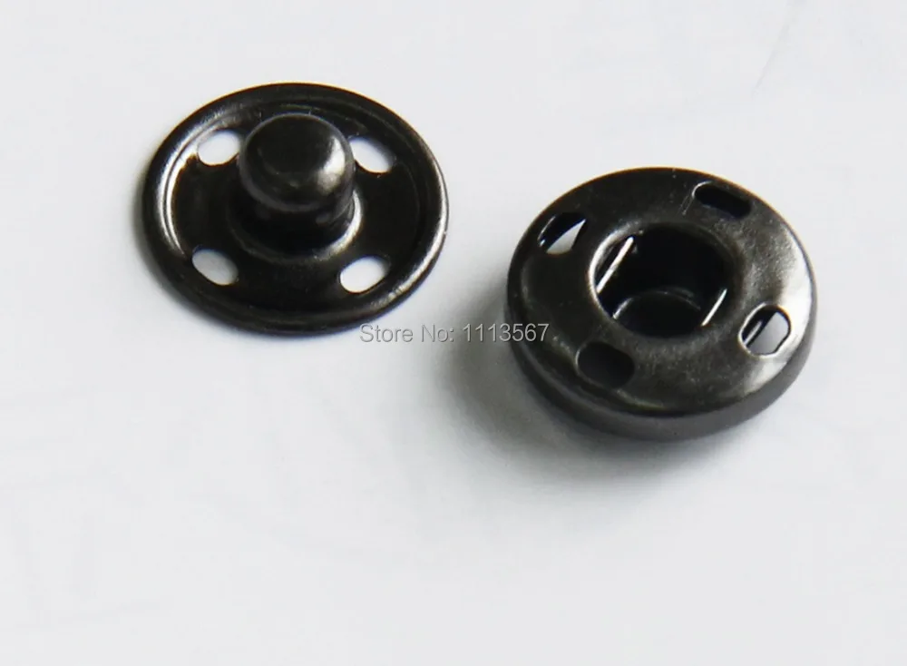 300 штук ремесло черный пистолет металлический круглый оснастки пресс пуговица