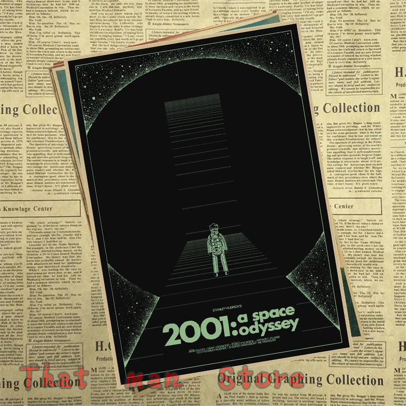 2001 космическая Одиссея научная фантастика фильм домашняя декоративная живопись постер винтажный Ретро плакат 30*21 см - Цвет: Непроницаемый