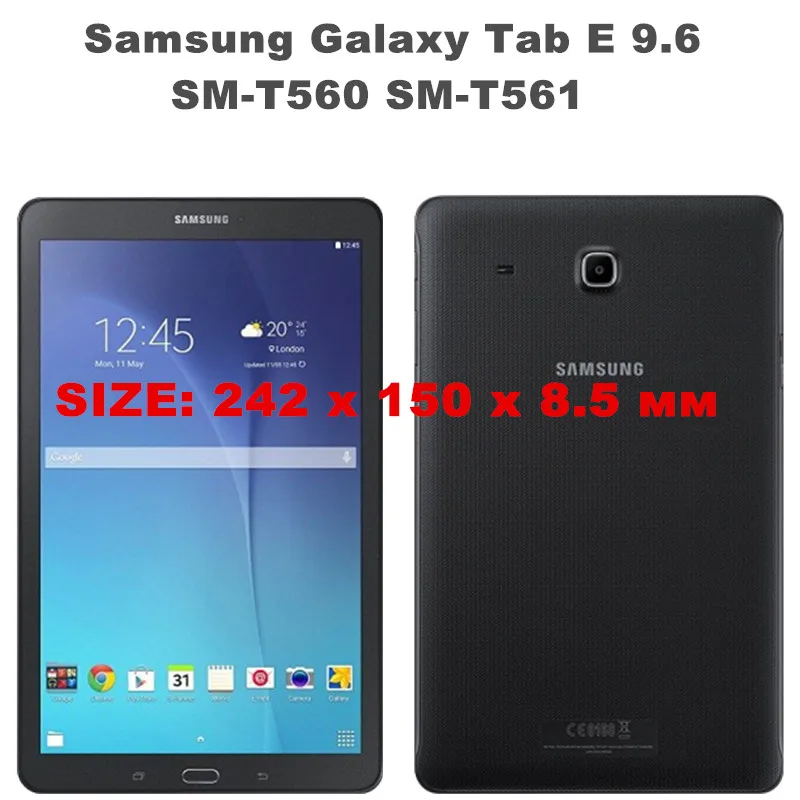 6-в-1 Для Samsung Galaxy Tab E 9,6 дюймов SM-T560 SM-T561-Tri-Folding чехол+ Bluetooth клавиатура+ сумка+ стилус+ Защитная пленка на экран+ влажные салфетки