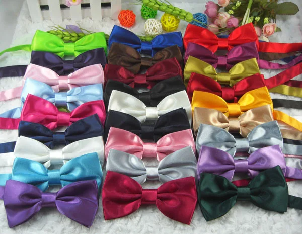 

73color free shipping 1000pcs/lot lowest price wholesale top grade mens soild IMITATED SILK bow ties NEW 12.5*6.5cm