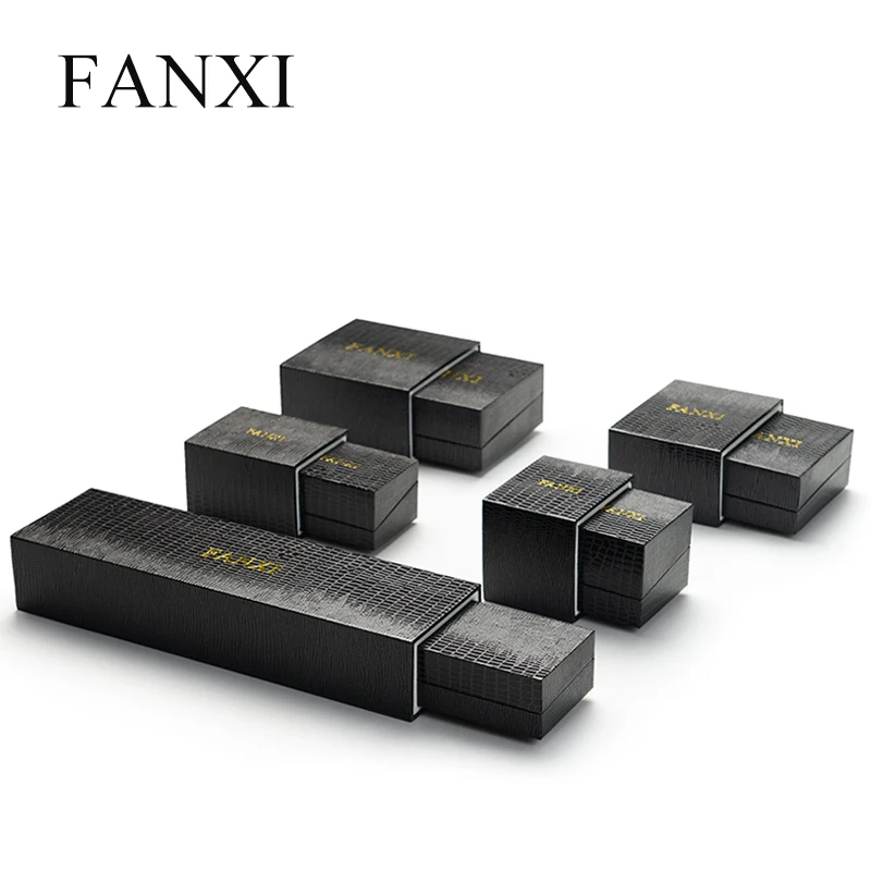 FANXI бумажные коробочки для ювелирных изделий из искусственной кожи с подвеской