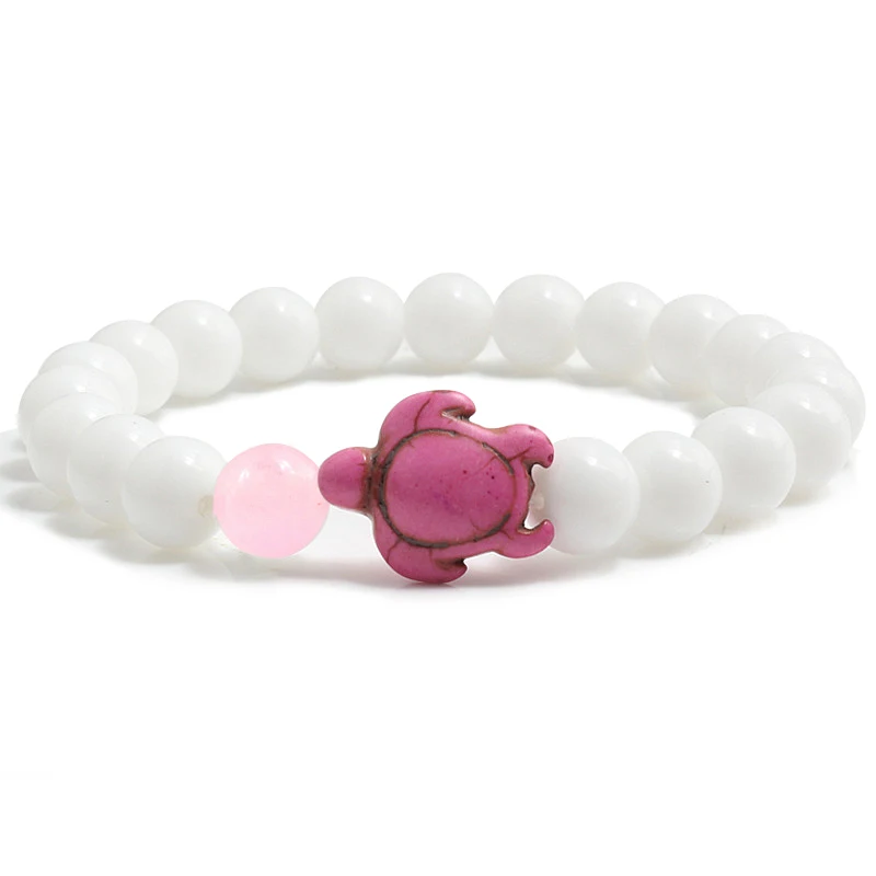 Летние мужские и женские браслеты черепаха расстояние белый натуральный камень