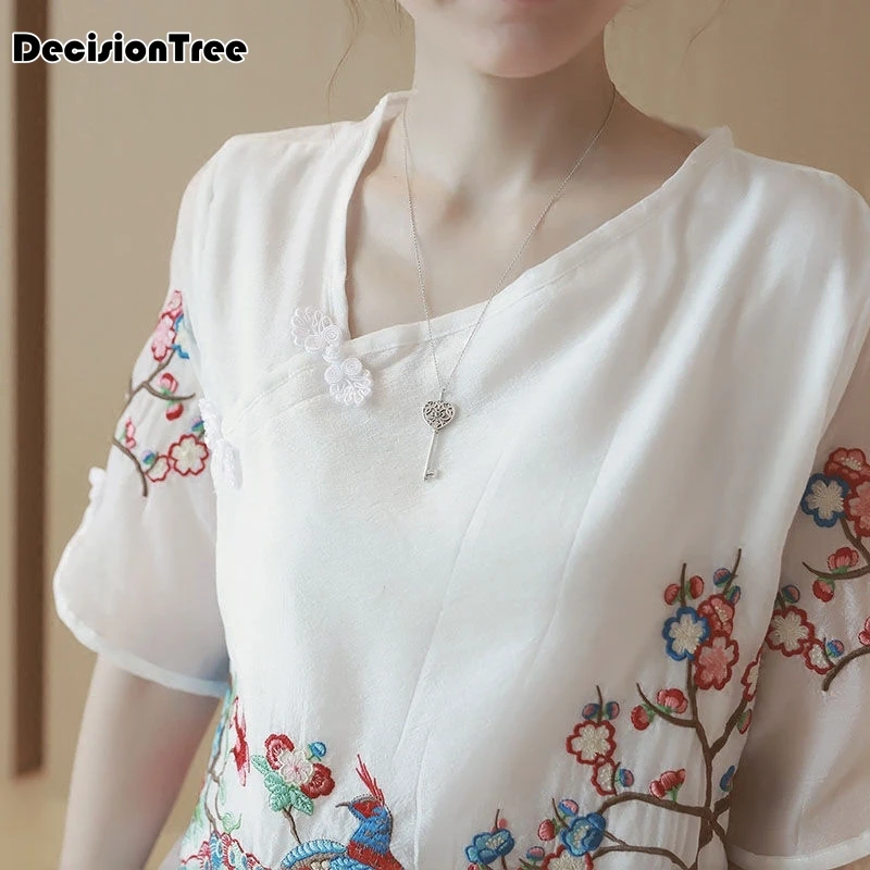 qipao vestido Ретро китайское платье cheongsam традиционная вышивка павлин платье до колен китайское платье qipao qi pao