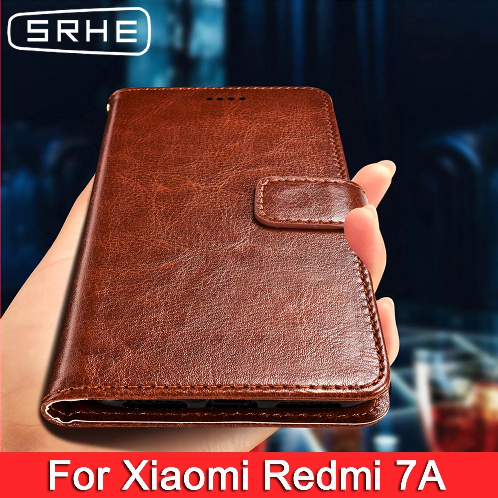SRHE для Xiaomi Redmi 7A чехол флип искусственная кожа силиконовый кошелек Магнитный