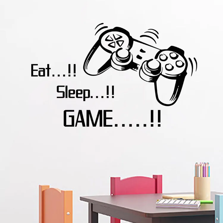 Eat Sleep Game наклейки на стену английском языке Повседневная жизнь Досуг Удобная
