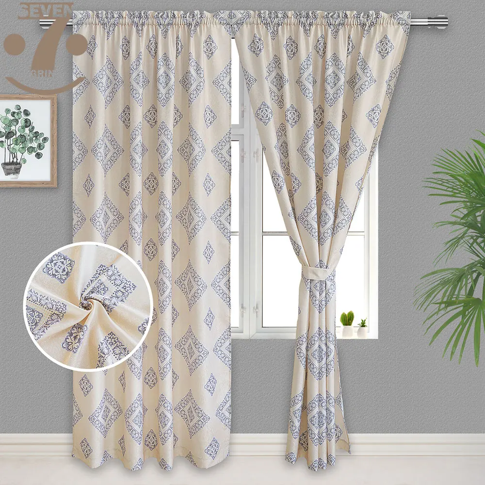 1Pcs Modern Style Smooth Jacqurd Cloth Blue Pink Color Window Curtain For Living Room Bedroom | Дом и сад