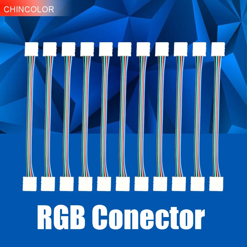 10 шт./лот два разъема RGB переходник для провода мм 4 контакта SMD 5050 rgb цвет не
