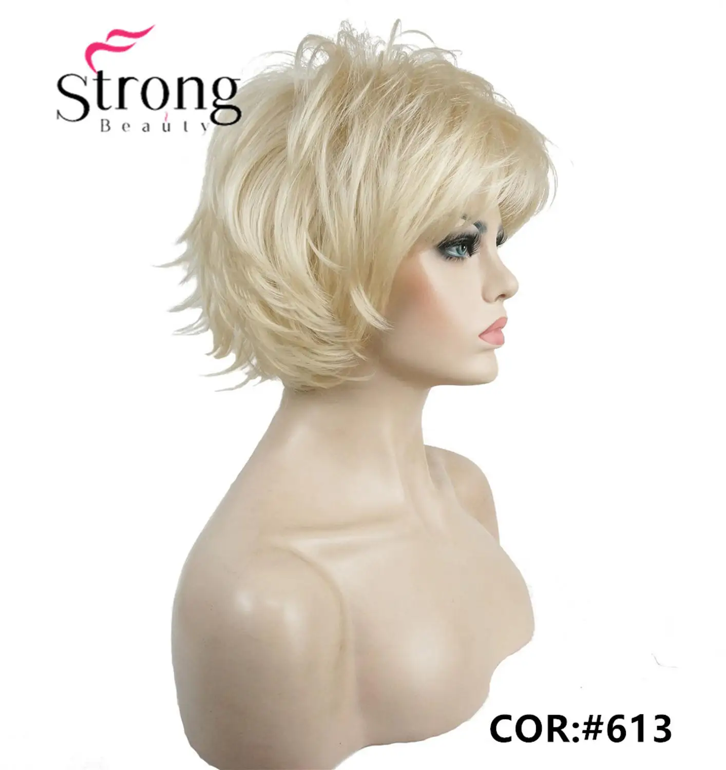StrongBeauty короткий слоистый лохматый медный красный полный синтетический парик женские парики выбор цвета - Цвет: #613