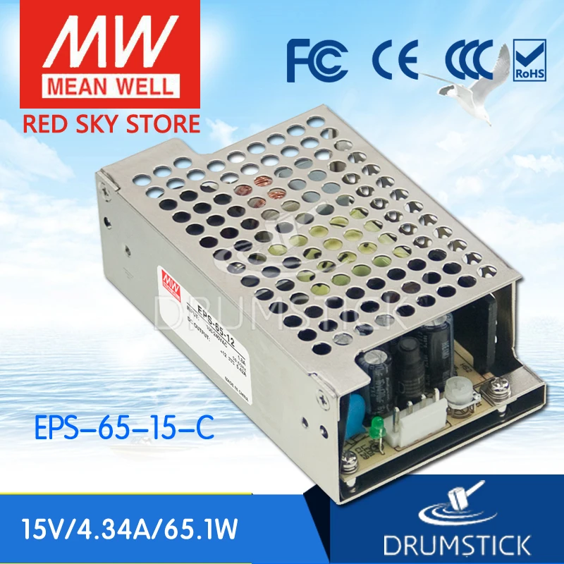 MEAN WELL EPS-65-15-C 15V 4.34A meanwell EPS-65 65 1 W одиночный выходной импульсный источник питания |