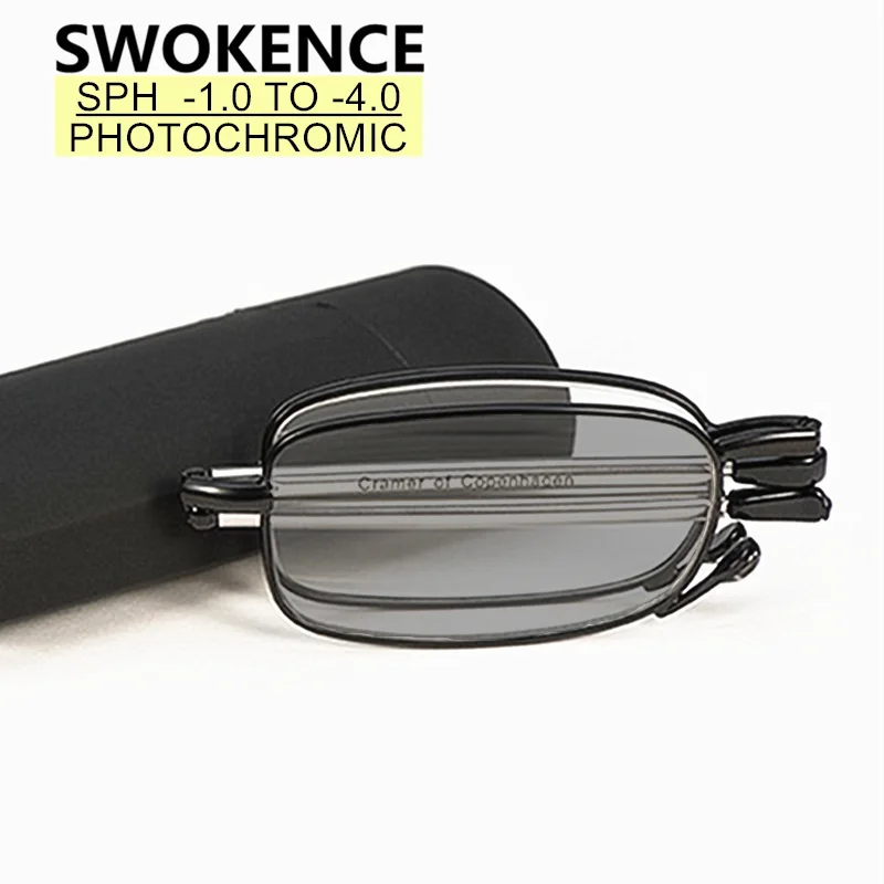 Фотохромные солнцезащитные очки SWOKENCE SPH 0 5 до 4 серые для близорукости мужские и