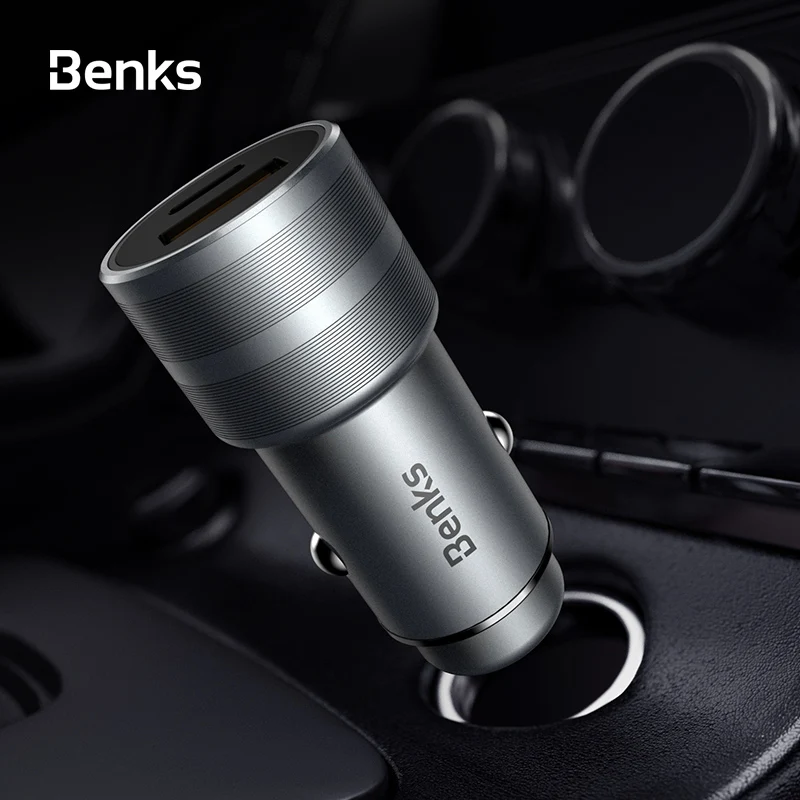 Автомобильное зарядное устройство Benks USB PD для iPhone Xs 8 7 6 huawei Xiaomi samsung C type