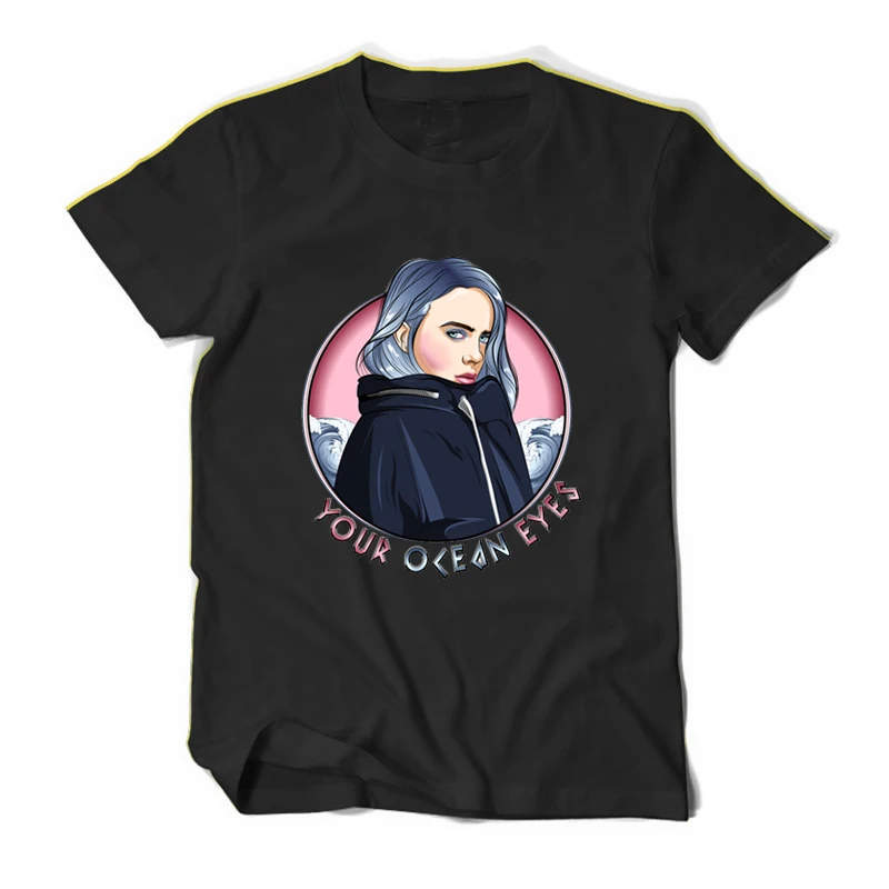 Billie Eilish футболка фото Индивидуальные топы футболки с принтом мужские летние