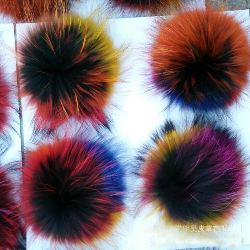 2 шт Настоящий мех енота красочный Помпон Мяч для мобильного Ремня Мешок|pom ball|ball