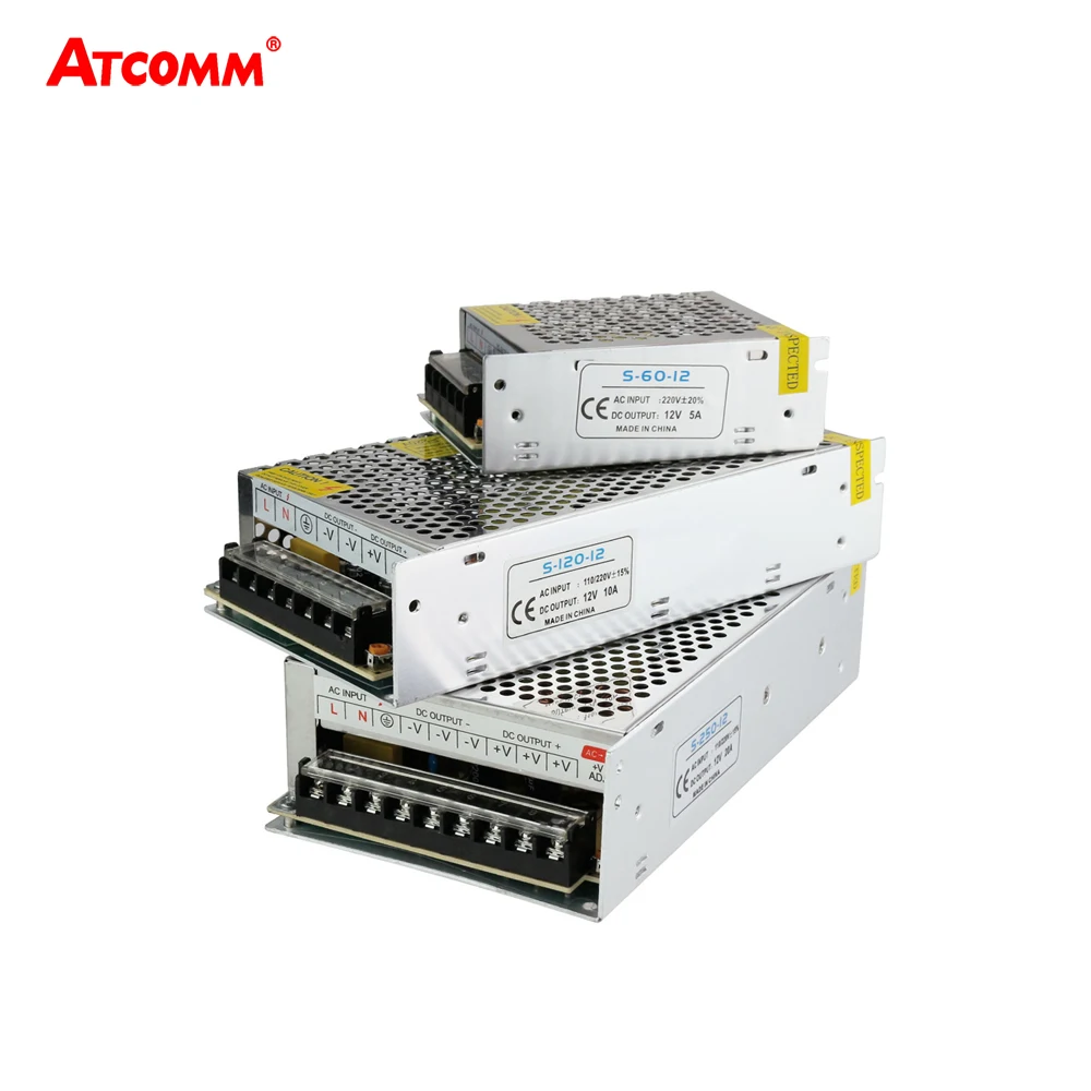 12V трансформатор освещения 1A 2A 3A 5A 8.5A 15A 20A 30A выходной адаптер источник питания 60 Вт 100 Вт 120 Вт 180 Вт 250 Вт 360 Вт драйвер светодиодной ленты