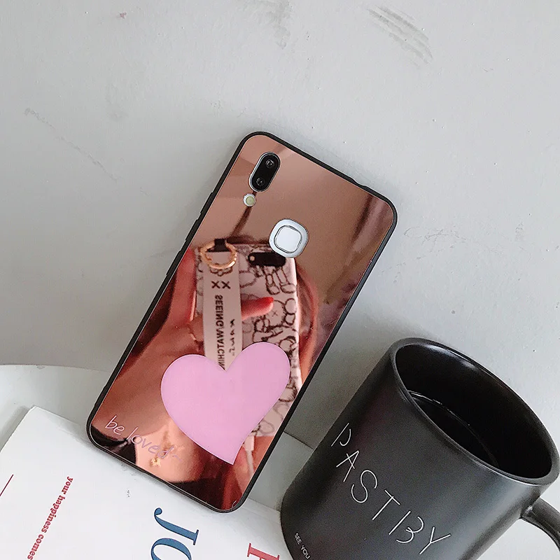 Роскошный зеркальный чехол с сердцем для Huawei P20 Lite P30 Pro Жесткий Чехол Nova 3 3i 3E 4
