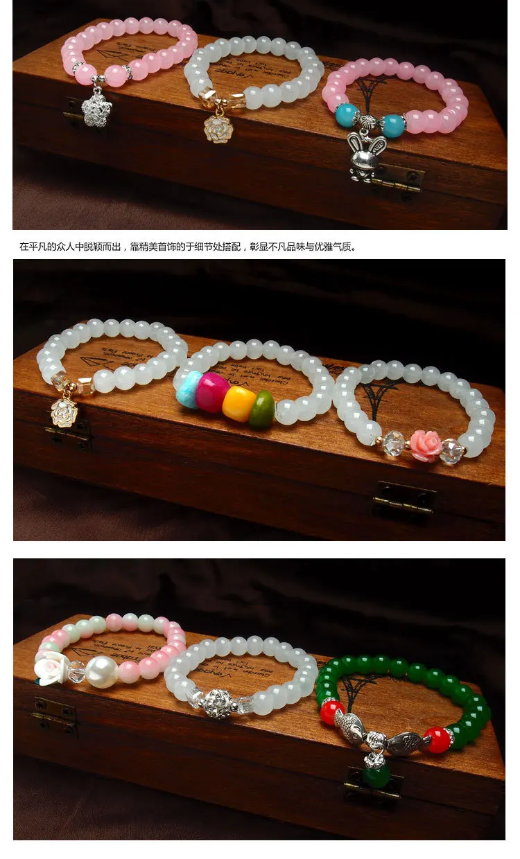 Оптовая продажа браслеты ручной работы из натурального камня эластичные