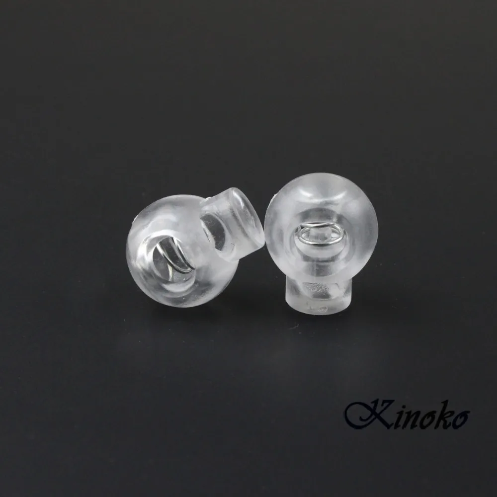 Прозрачные пластиковые пряжки круглые фиксаторы для шнура 100 шт./упак. широко