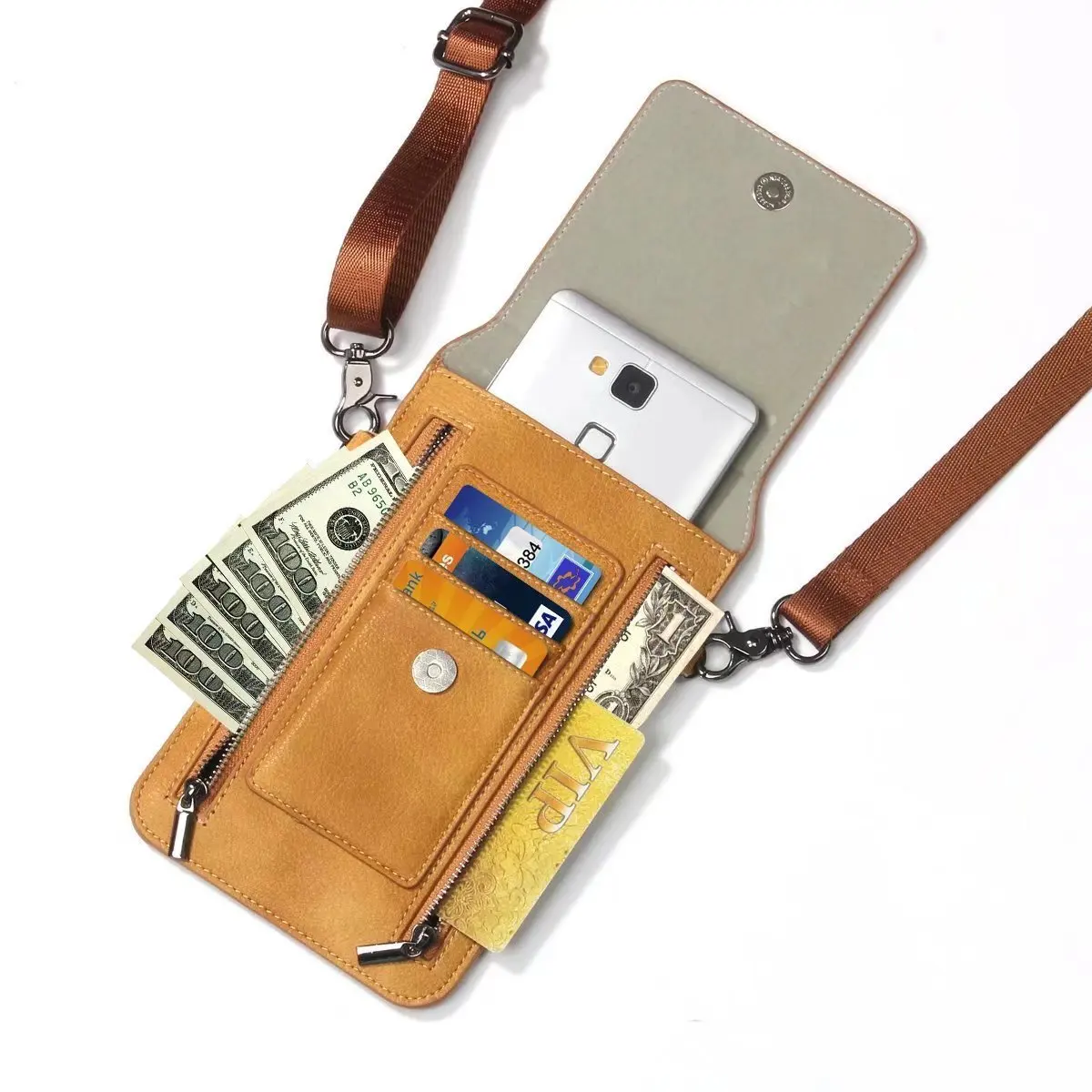 PU Leather Case Crossbody Bag for iPhone X XR XS Max Galaxy S10 S10e S9 Note 9 8 Wallet Cover w/ Card Slot &amp Shoulder Strap | Мобильные