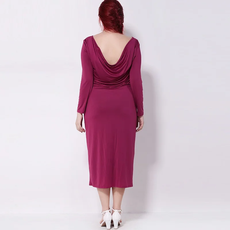 Женские весна-осень платья женские большие размеры свободные сексуальные спинки