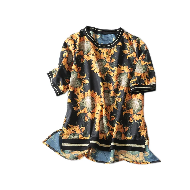 Женская футболка с длинным рукавом Unicorn летняя повседневная из шифона принтом и